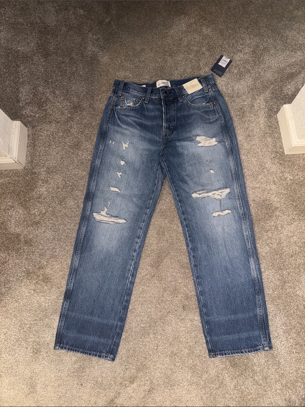 Universal Thread Distressed Mid Blue Boyfriend Jeans